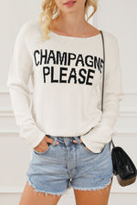 Desert Palm Champagne Please Graphic Sweater