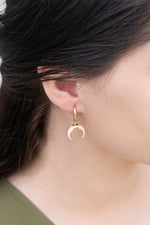 Double Horn Pink Hoop Earrings - 14K - A Little More Boutique