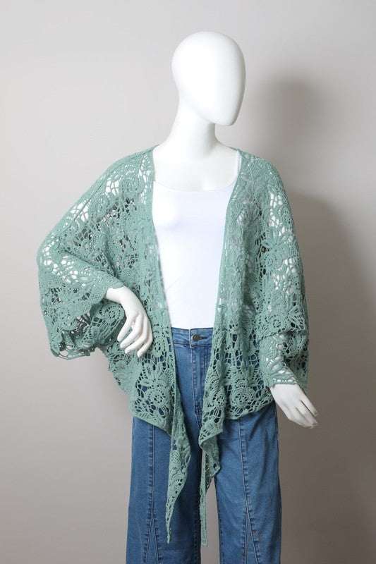 Crochet Floral Petal Kimono Wrap - A Little More Boutique
