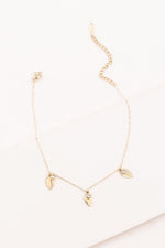 Leaf and Rhinestone Chain Anklet - A Little More Boutique