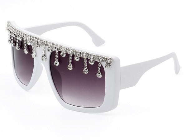 Oversize Square Rhinestone Fashion Sunglasses