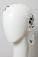 Tulle Lace Embroidered Poppy Headscarf - A Little More Boutique