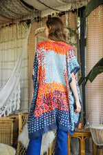 Vibrant Multicolor Frayed Edge Kimono w/ Armholes - A Little More Boutique