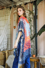 Vibrant Multicolor Frayed Edge Kimono w/ Armholes - A Little More Boutique