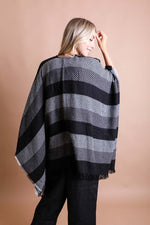 Classic Striped Knit Poncho - A Little More Boutique