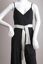 Woven Aztec Waist Tie Belt w/ Frayed Trim - A Little More Boutique