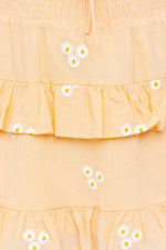 DAISY EMBROIDERED TIERED MINI SKIRT