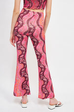 Print high rise flared pant