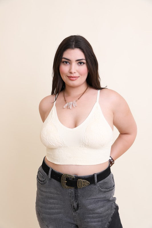 Seamless Padded Textured Brami Plus Size - A Little More Boutique