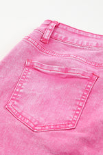 Rose Mid-Waist Pocketed Button Casual Jeans