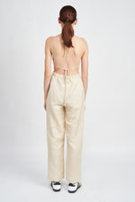 HALTER NECK JUMPSUIT WITH OPEN BACK