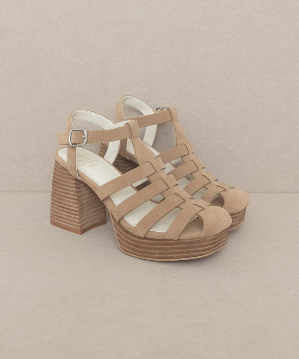 OASIS SOCIETY Hailee - Gladiator Platform Heel - A Little More Boutique