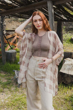 Lightweight Buffalo Check Kimono - A Little More Boutique