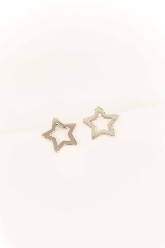 Star Outline Stud Earrings