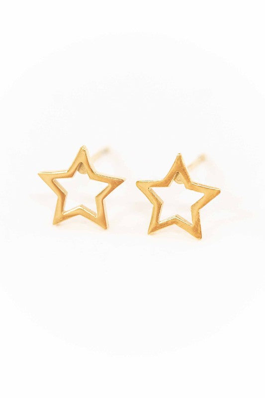 Star Outline Stud Earrings