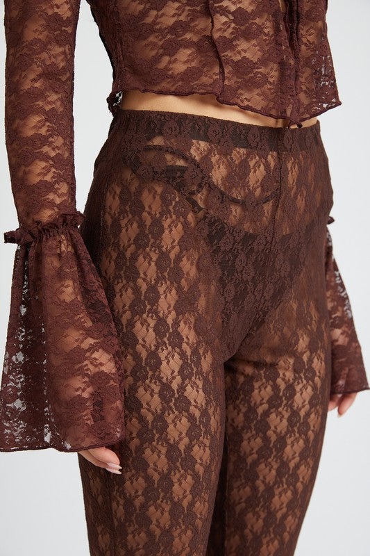LACE FLARED PANTS