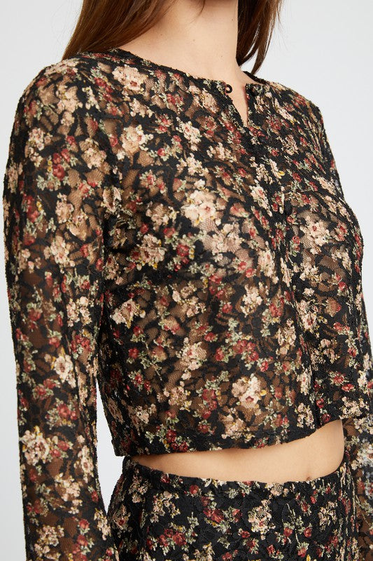 BELLL SLEEVE CROPPED TOP