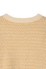 Herringbone Pattern Crew Neck Sweater