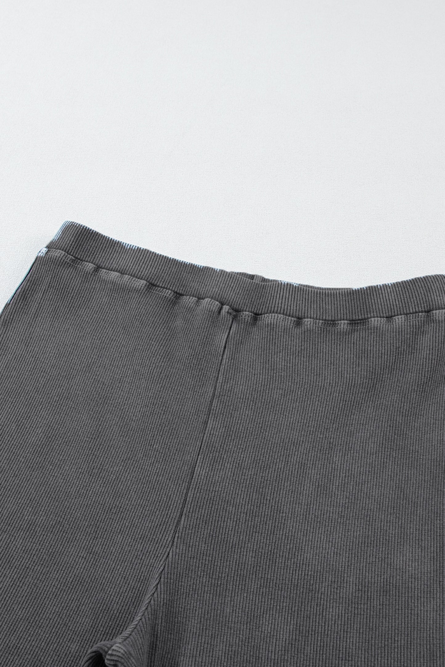 Dark Grey Vintage Wash Ribbed Leggings