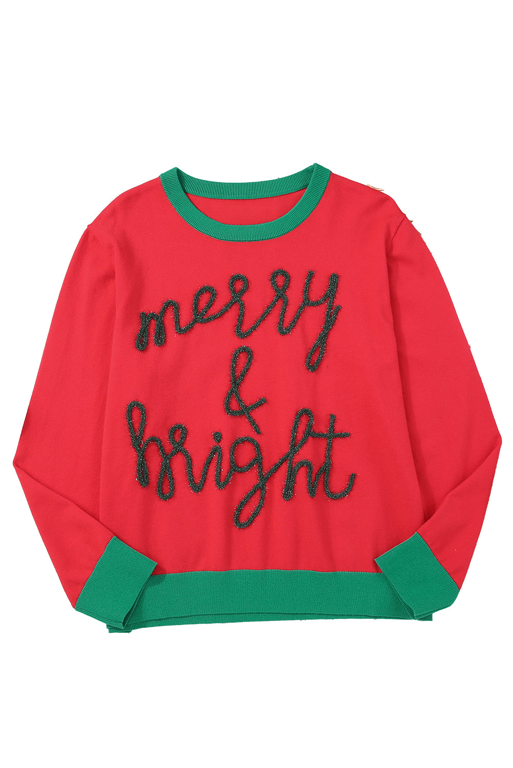 White Merry & Bright Round Neck Casual Sweater