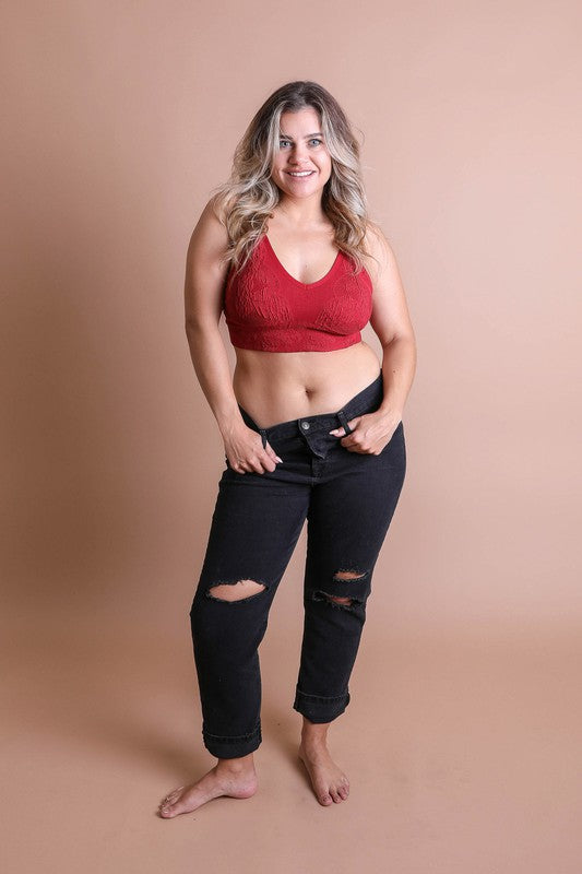 Seamless Padded Textured Brami Plus Size - A Little More Boutique