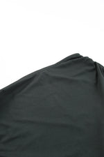 Black One-shoulder Short Sleeve Ruched Bodycon Dress