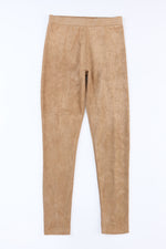 Camel Plus Size High Rise Faux Suede Skinny Pants