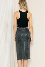 High Waist Sequin Skirt