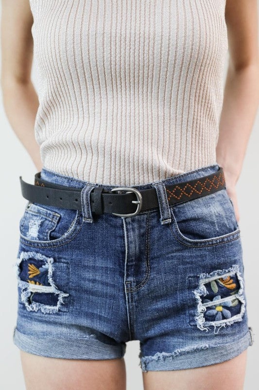 Skinny Punched Out Belt - A Little More Boutique