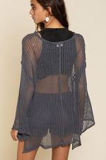 Loose Fit See-through Boat Neck Sweater - A Little More Boutique