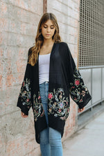 Long Floral Kimono Cardigan - A Little More Boutique