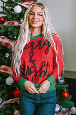 White Merry & Bright Round Neck Casual Sweater