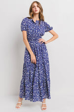 Floral Print Tiered Maxi Dress / DC51564SLPA