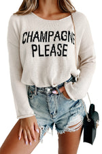 Desert Palm Champagne Please Graphic Sweater