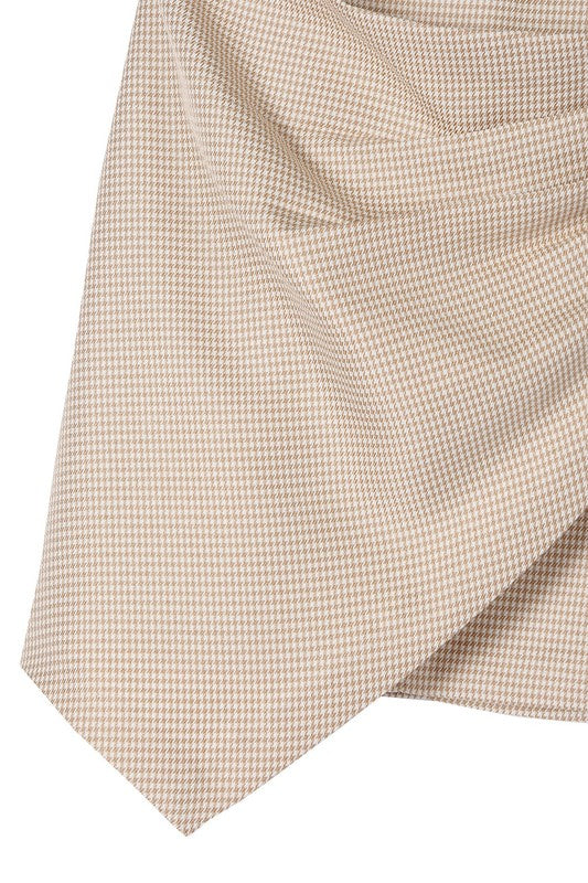 Hound tooth shirred wrap skirt - A Little More Boutique