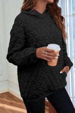 Black Color Block Quilted 3/4 Sleeve Top and Shorts Set