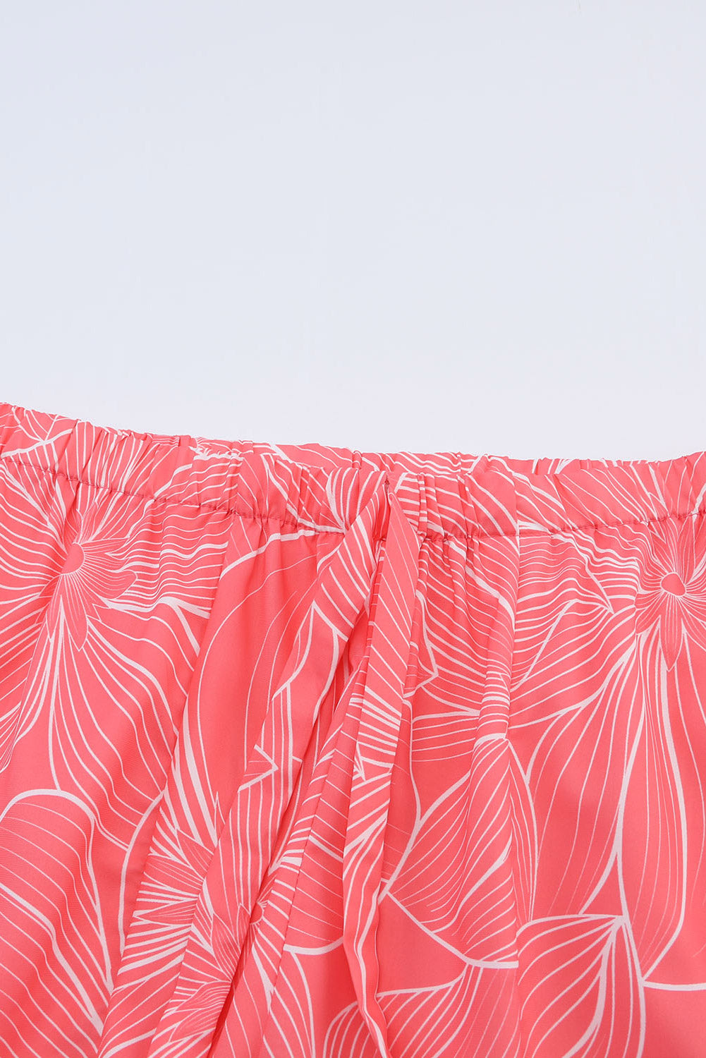 Pink Bohemian Floral Print Wide Leg Pants
