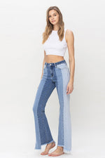 High Rise Relaxed Flare With Uneven Raw Hem - A Little More Boutique