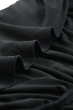 Black One-shoulder Short Sleeve Ruched Bodycon Dress
