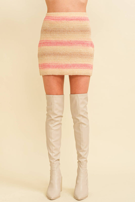 Selma knit stripped mini skirt